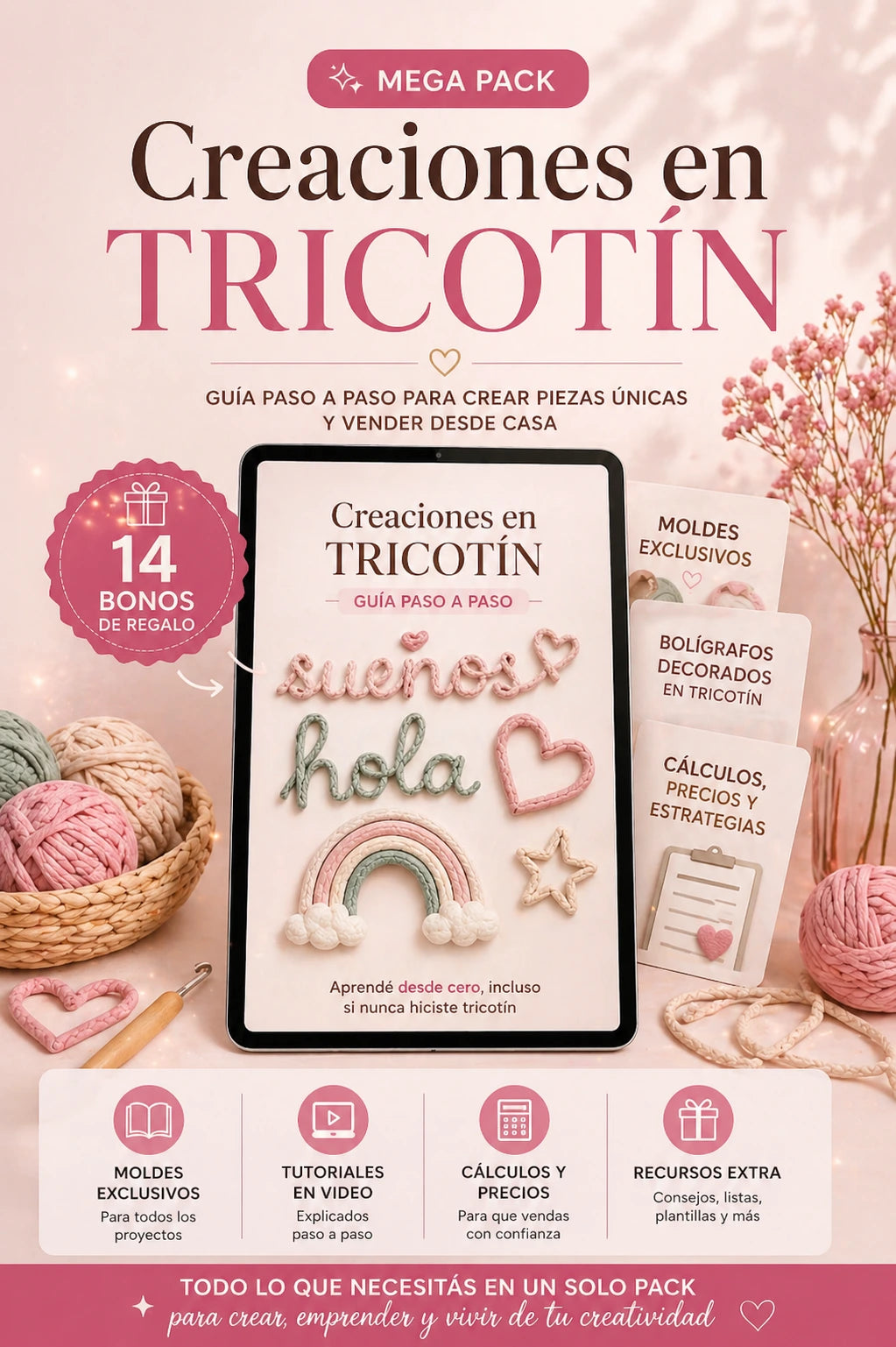 MEGA PACK "Creaciones en Tricotín" + 14 Bonos de Regalo🎁